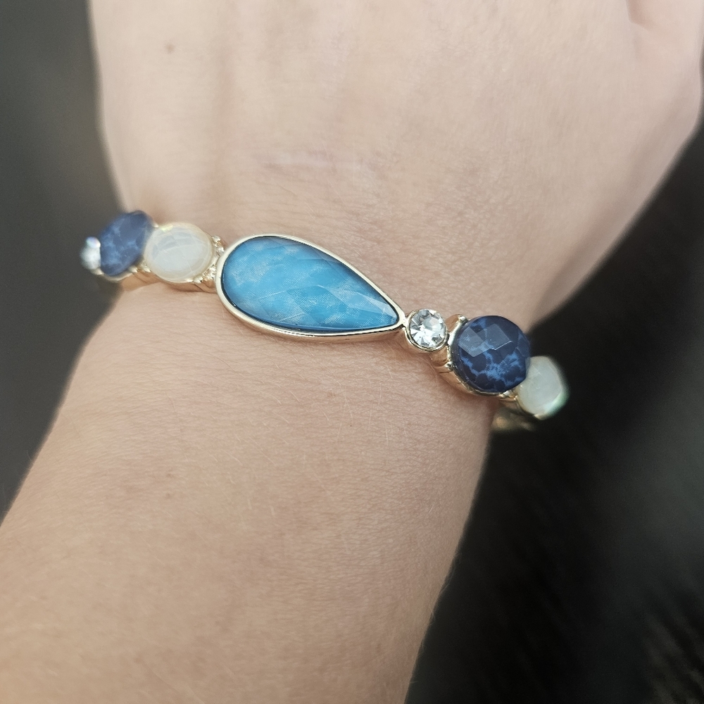 Anne Klein Elegant Blue and Gold Women's Bracelet